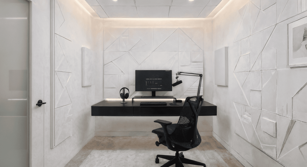 Minimalist Soundproof Silent Booth with acoustic panels